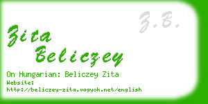 zita beliczey business card